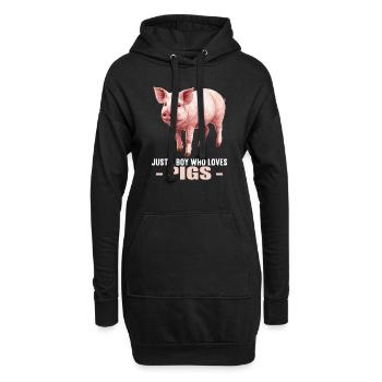 Cochon Cochon - Sweat-shirt à capuche long Femme - noir - Devant