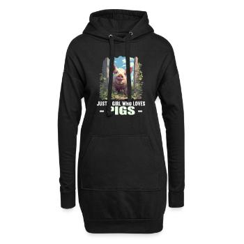 Cochon Cochon - Sweat-shirt à capuche long Femme - noir - Devant