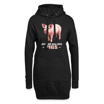 Cochon Cochon - Sweat-shirt à capuche long Femme - noir - Devant