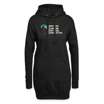 Above The Clouds Paramotor Enthusiast - Hoodie Dress - black - Front
