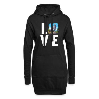 Tauben Taube - Hoodie-Kleid - Schwarz - Vorne