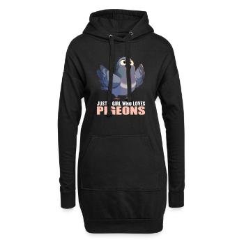 Tauben Taube - Hoodie-Kleid - Schwarz - Vorne