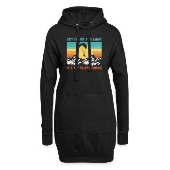 Sky Is Not The Limit It's My Playground - Hoodie-Kleid - Schwarz - Vorne