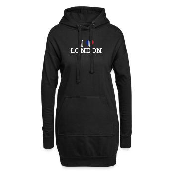 I love London Cool Wrong Flag Frankreich Liebhaber England - Hoodie-Kleid - Schwarz - Vorne