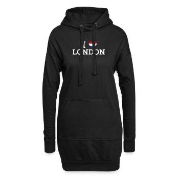 I love London Cool Wrong Flag Niederlande Liebhaber - Hoodie-Kleid - Schwarz - Vorne