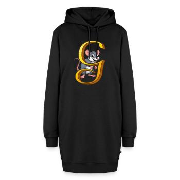 BUCHSTABE G - Hoodie-Kleid - Schwarz - Vorne
