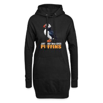 Papageientaucher - Hoodie-Kleid - Schwarz - Vorne