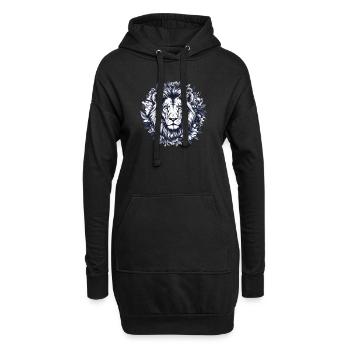 Lion majestueux en fleurs - Sweat-shirt à capuche long Femme - noir - Devant