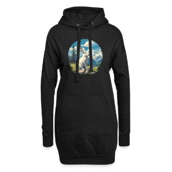 Hasen Hase - Hoodie-Kleid - Schwarz - Vorne