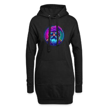Kosmischer Zauberzwerg - Hoodie-Kleid - Schwarz - Vorne