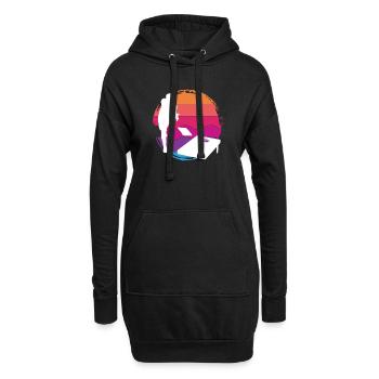 Cornhole Spieler Sonnenuntergang Silhouette - Hoodie-Kleid - Schwarz - Vorne