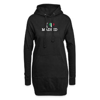 I Love Madrid Cool I Love Wrong Flag Italien Liebhaber - Hoodie-Kleid - Schwarz - Vorne