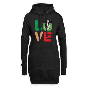 VACHE D’AMOUR - Sweat-shirt à capuche long Femme - noir - Devant