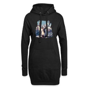 Rentiere Rentier - Hoodie-Kleid - Schwarz - Vorne