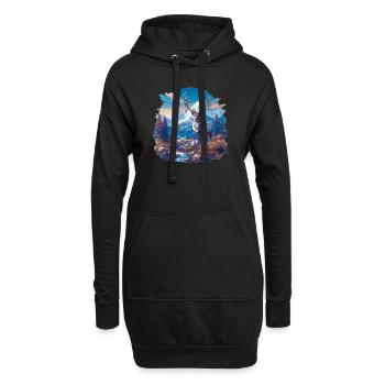 Rentiere Rentier - Hoodie-Kleid - Schwarz - Vorne