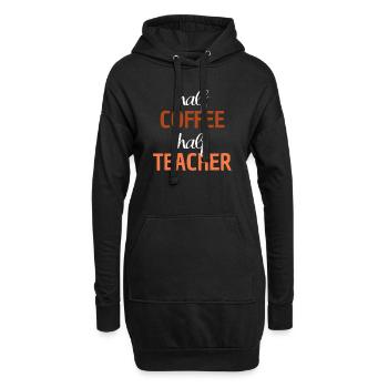 Moitié café moitié enseignant Enseignant disant - Sweat-shirt à capuche long Femme - noir - Devant