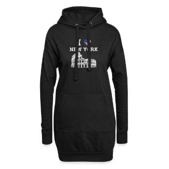 New York Lover Heart Flag United States Colosseum - Hoodie Dress - black - Front
