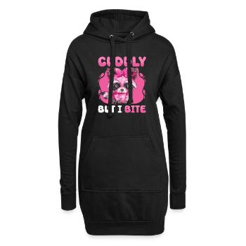 Lustige niedliche wilde Waschbär Meme - Hoodie-Kleid - Schwarz - Vorne