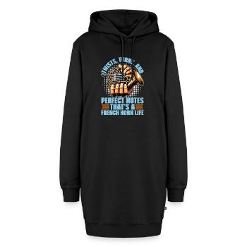 French Horn Twists Turns And Perfect Brass Band - Hoodie-Kleid - Schwarz - Vorne