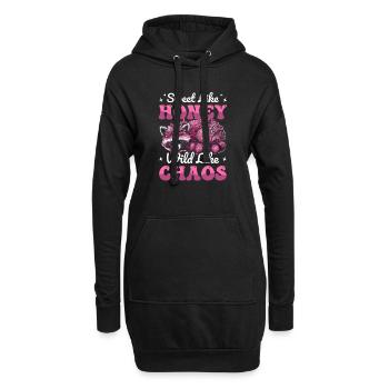 Drôle mignon raton laveur sauvage Mème - Sweat-shirt à capuche long Femme - noir - Devant
