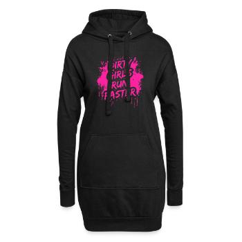 Dirty girls run faster Schlammlauf Mud Muddy Race - Hoodie-Kleid - Schwarz - Vorne