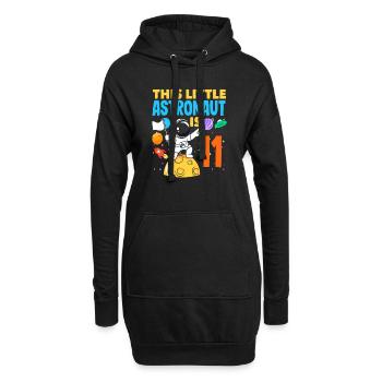 Ce petit astronaute fête ses 11 ans - Sweat-shirt à capuche long Femme - noir - Devant