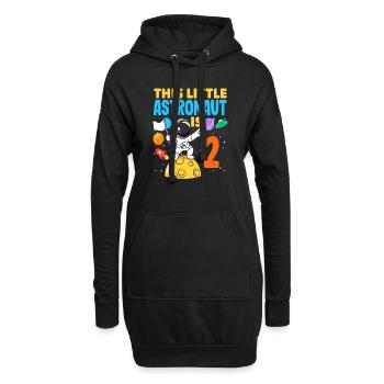 This little astronaut is 2 years old - Hoodie Dress - black - Front