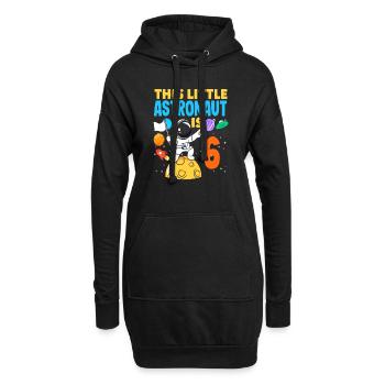 Un petit astronaute fête ses 6 ans - Sweat-shirt à capuche long Femme - noir - Devant