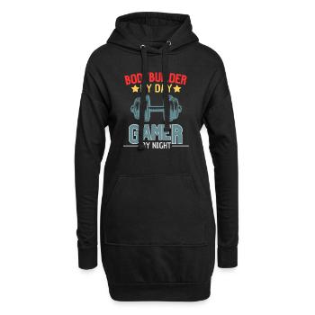 Gamer Bodybuilder Kraftsport Design - Hoodie-Kleid - Schwarz - Vorne