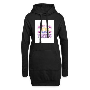 Life is Better with friends - Hoodie-Kleid - Schwarz - Vorne
