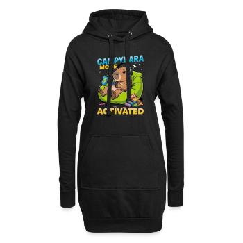 Capybara Gamer Gaming - Hoodie-Kleid - Schwarz - Vorne