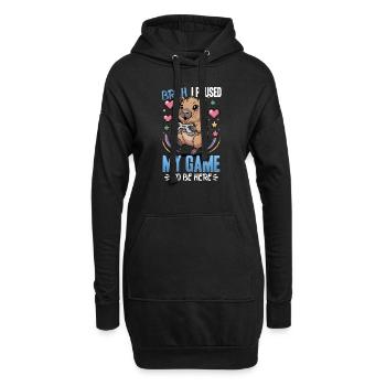 Capybara Gamer Gaming - Hoodie-Kleid - Schwarz - Vorne