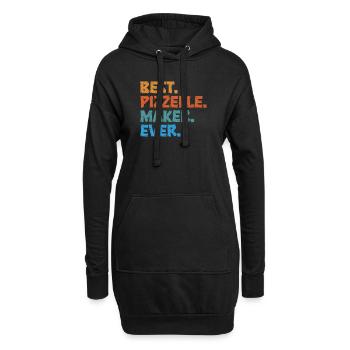 Gaufre Pizzelle - Gaufres italiennes - Sweat-shirt à capuche long Femme - noir - Devant