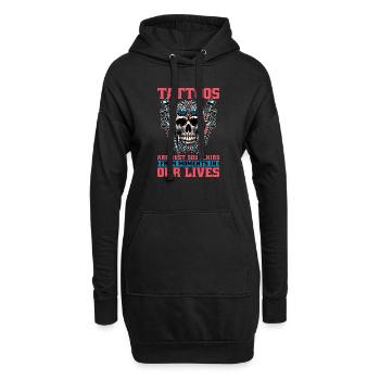 Tattoo Artist Tattoos Are Just Souvenirs Tattooer - Hoodie-Kleid - Schwarz - Vorne