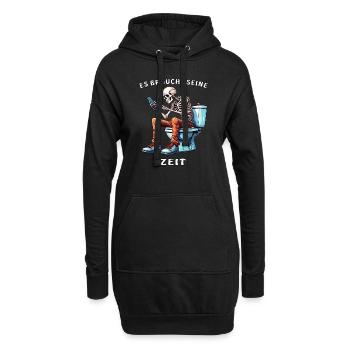 SMARTPHONE DE TOILETTE SQUELETTE - Sweat-shirt à capuche long Femme - noir - Devant