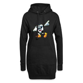 Dabbing Fußball Lustiger Fußball - Hoodie-Kleid - Schwarz - Vorne