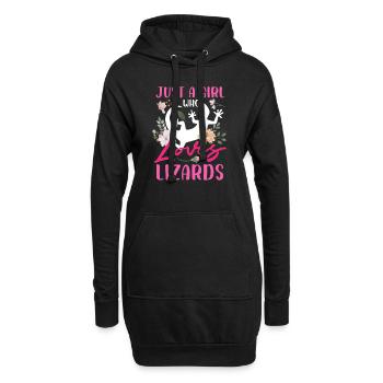 Juste une fille qui aime le design des lézards - Sweat-shirt à capuche long Femme - noir - Devant