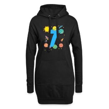 Aventure Galactique pour le 7ème anniversaire - Sweat-shirt à capuche long Femme - noir - Devant