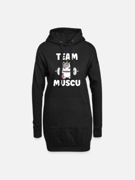 Humour musculation - Sweat-shirt à capuche long Femme - noir