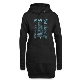 Bonneville Salzwüste Motorrad Vintage Biker - Hoodie-Kleid - Schwarz - Vorne
