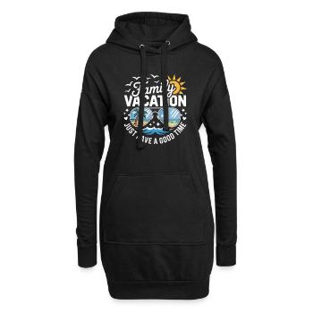 Drôle de dicton de vacances en famille - Sweat-shirt à capuche long Femme - noir - Devant