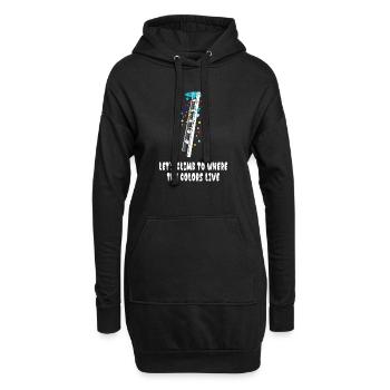 Grimpons là où vivent les couleurs - Sweat-shirt à capuche long Femme - noir - Devant