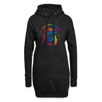 Wolf LGBTQ CSD LGBT Gay Pride Regenbogen Flagge - Hoodie-Kleid - Schwarz - Vorne