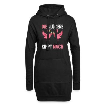 Le plus malin se tourne vers Malle girls JGA Flamingo - Sweat-shirt à capuche long Femme - noir - Devant