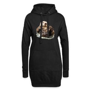 Seeotter - Hoodie-Kleid - Schwarz - Vorne