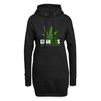CannABIs Abi durchgezogen - Abitur - Spruch - Hoodie-Kleid - Schwarz - Vorne
