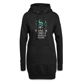 Aurora Borealis Northern Lights Arctic Nightscape - Hoodie-Kleid - Schwarz - Vorne