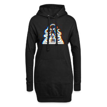 Kraken Glitch – Ta Bande Son! - Sweat-shirt à capuche long Femme - noir - Devant