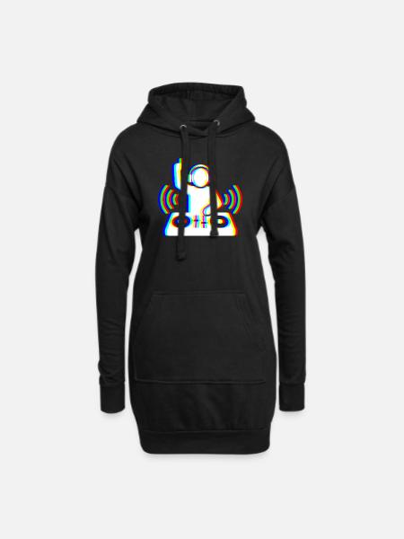 Glitch DJ – Beat Creator - Hoodie-Kleid - Schwarz