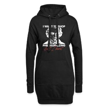 I Want To Stop Philosophizing But I Kant - Hoodie-Kleid - Schwarz - Vorne